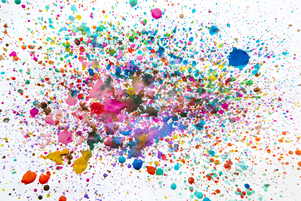 Mixed Colour Ink Splatter